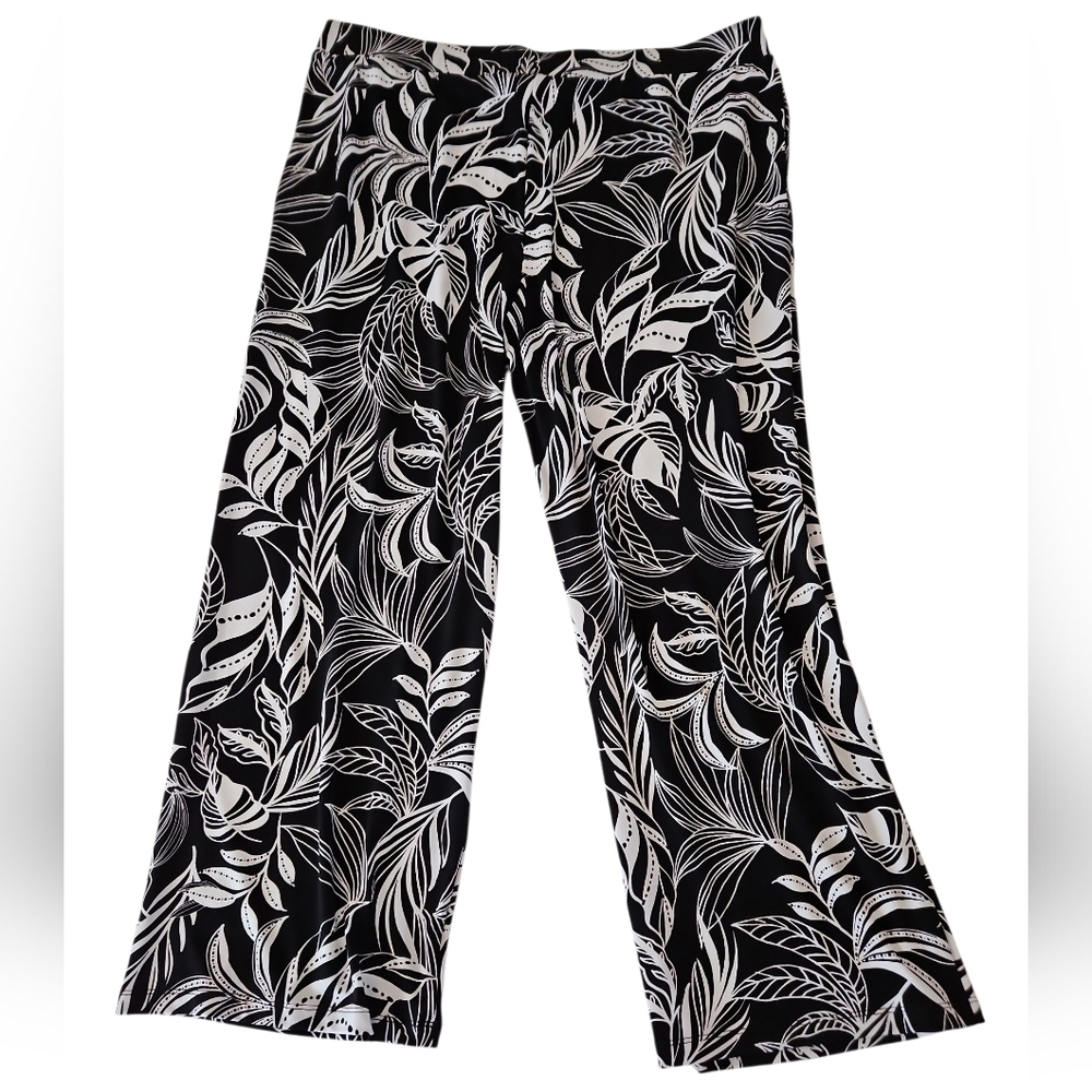 SUSAN GRAVER WIDE LEG PANTS SZ LP BLACK WHITE - Picture 3 of 7